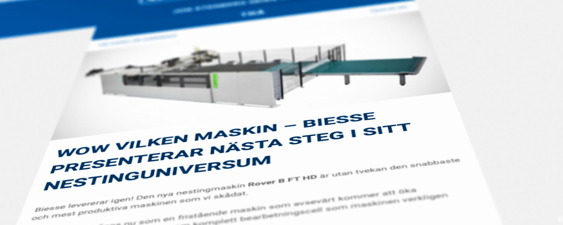 Biesses nya nestingmaskin, Leksands gymnasium, träteknikerutbildningen i Hammarö, utsug från Riedex och Makors webbinarium.